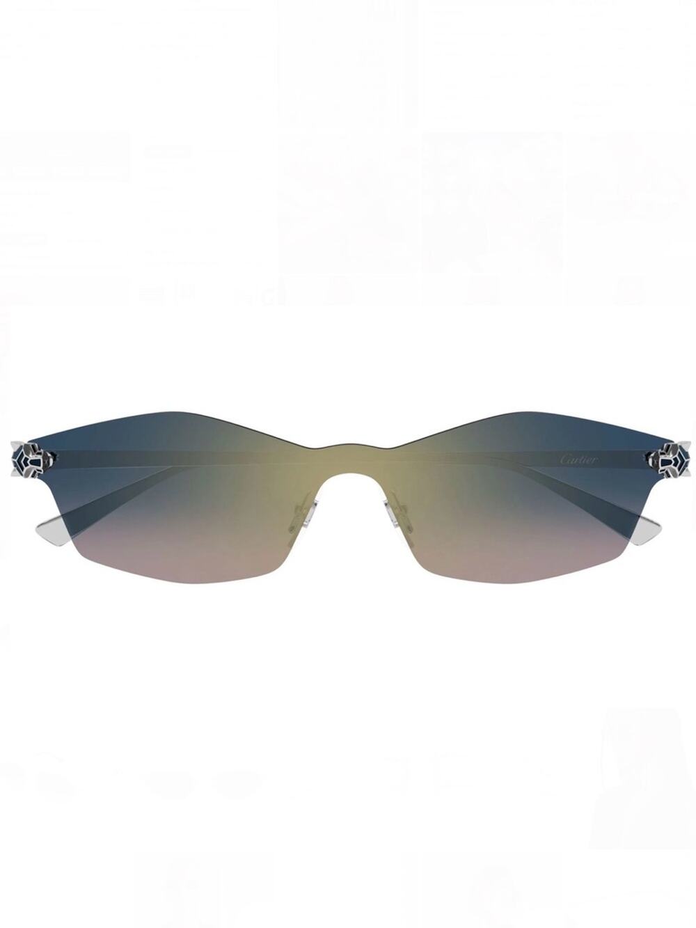 NEW!!! Cartier CT0678S 003 Silver Blue Pink Sunglasses Rimless Authentic